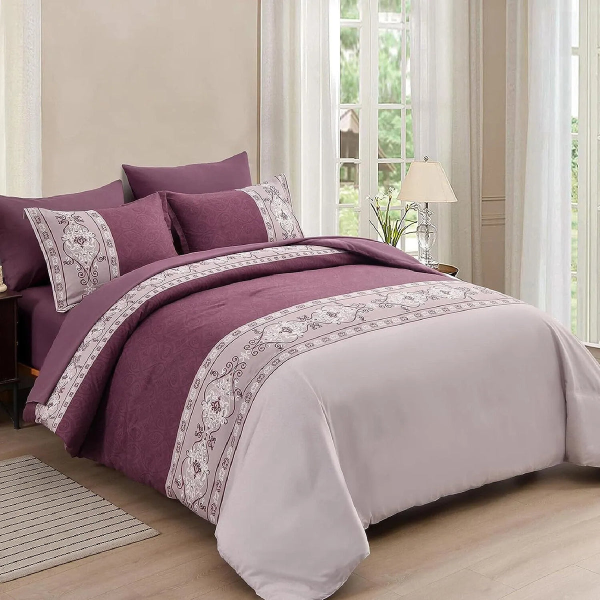 Red Bohemian Noelle Botanical Quilt / Doona / Duvet Cover set