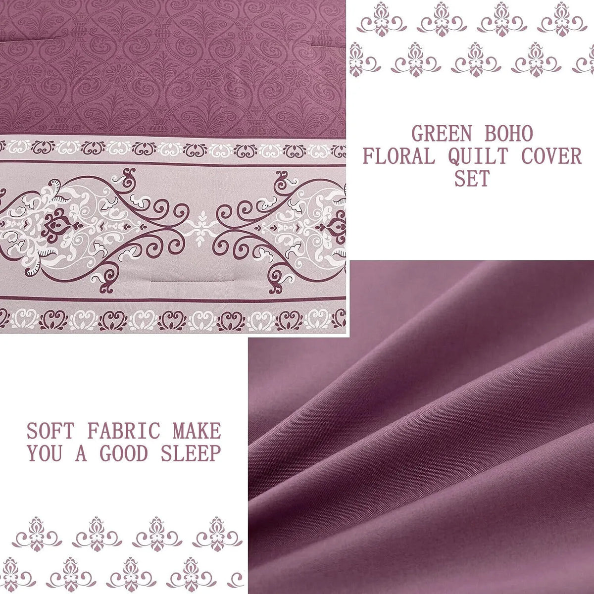 Red Bohemian Noelle Botanical Quilt / Doona / Duvet Cover set