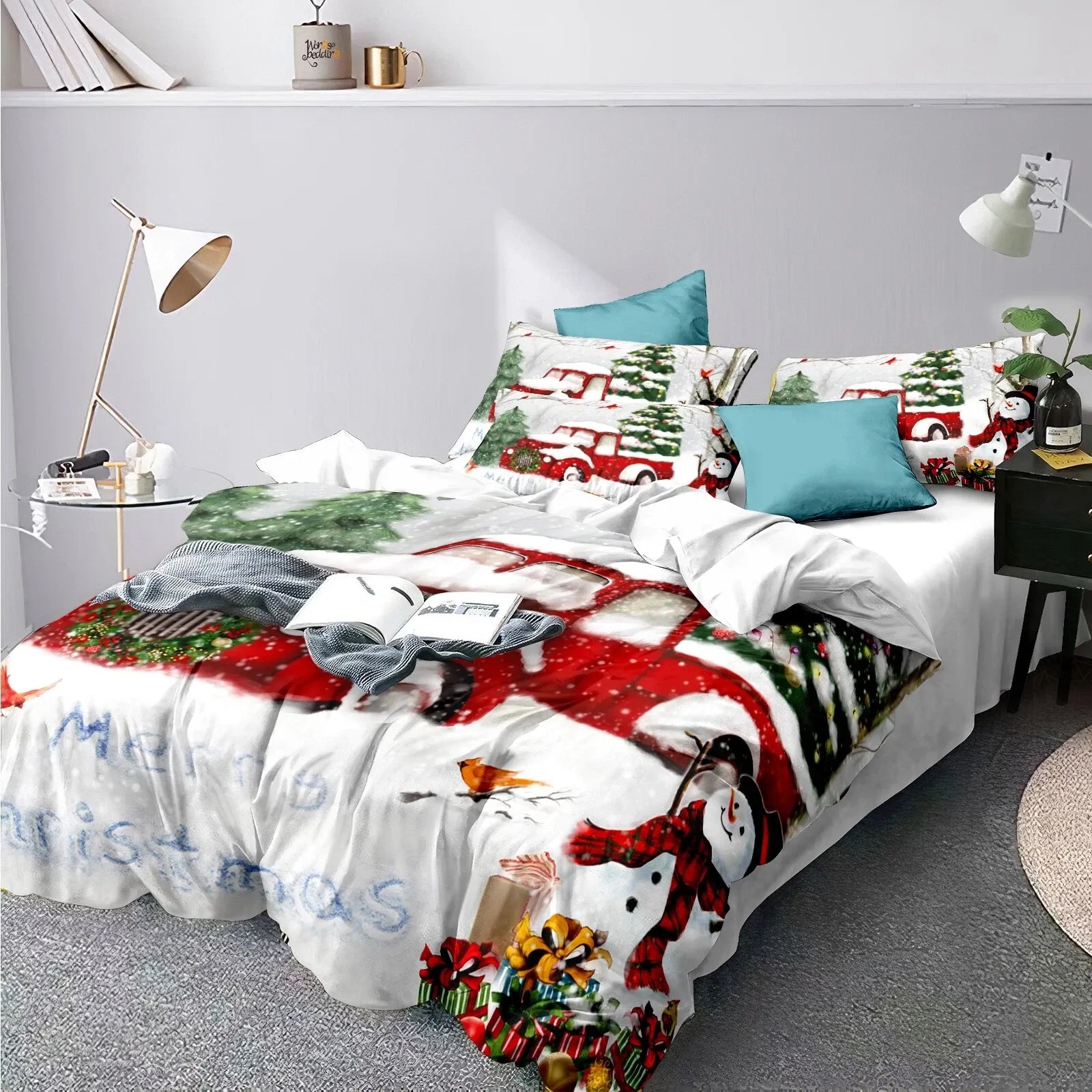 Christmas Calais Botanical Quilt / Doona / Duvet Cover set