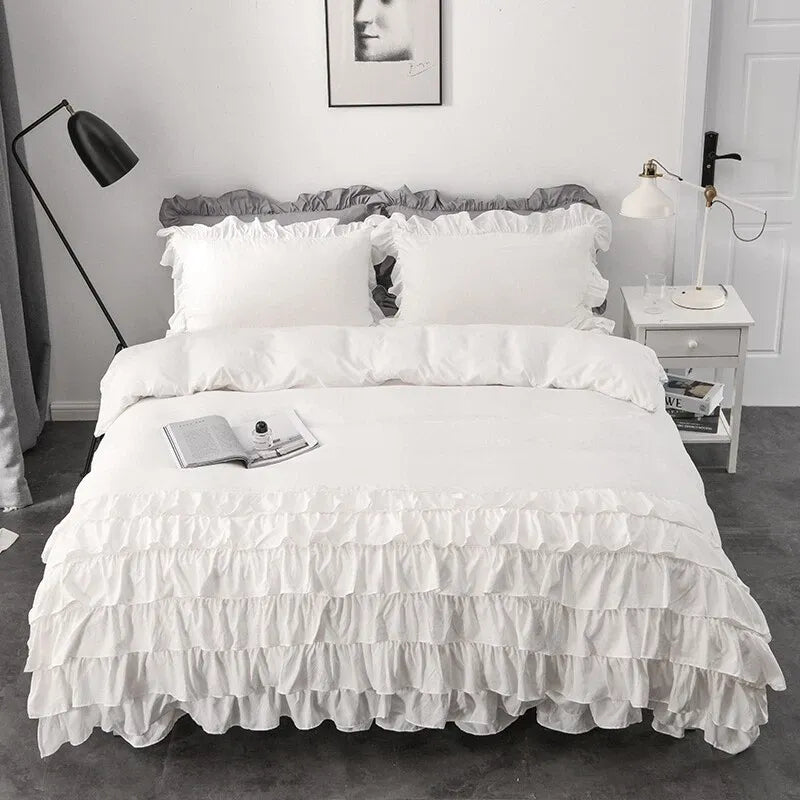 Multi Ruffled Celeste Charm Quilt / Doona / Duvet Cover set