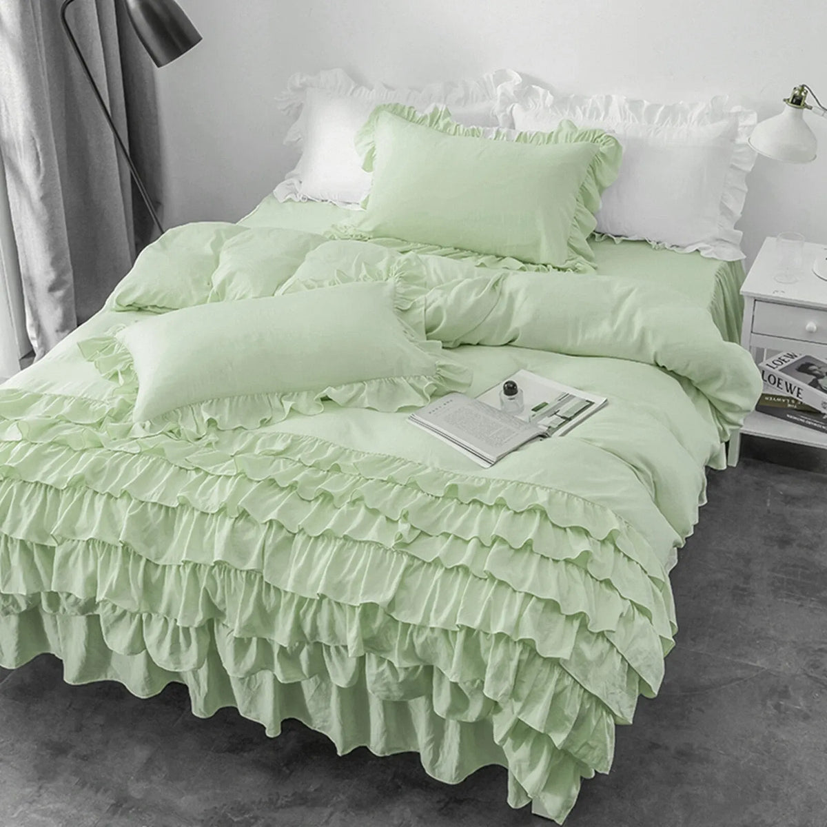 Multi Ruffled Coralie Atelier Quilt / Doona / Duvet Cover set