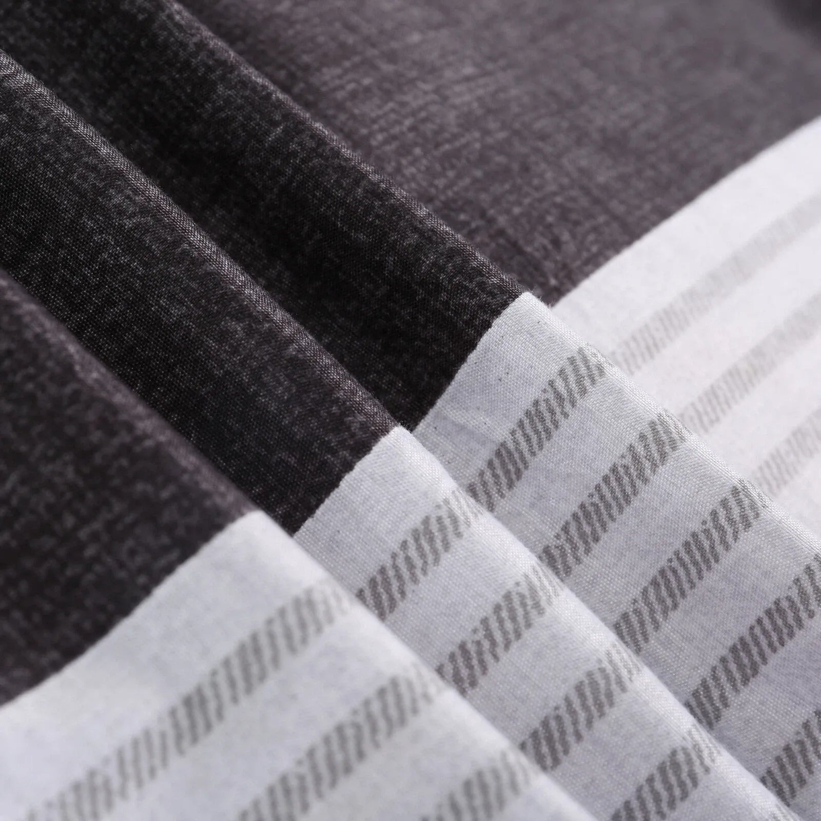 Gray Striped Cannes Gallery Quilt / Doona / Duvet Cover set