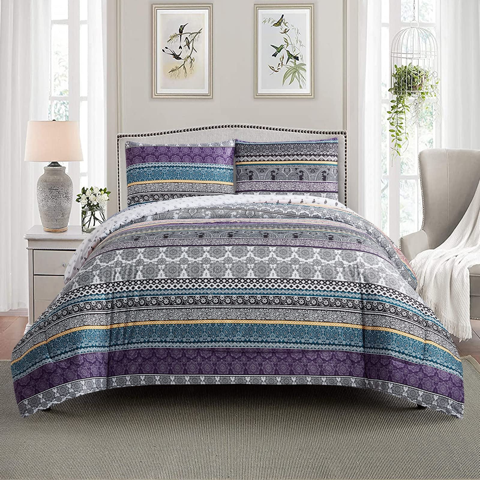 Whimsical Winter Frosty Elegant 3 Pc Comforter & Pillow Cover Set