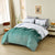 Floral Stripes Comforter Set, Queen/King Size, Plush 3-Piece Bedding with Pillowcases