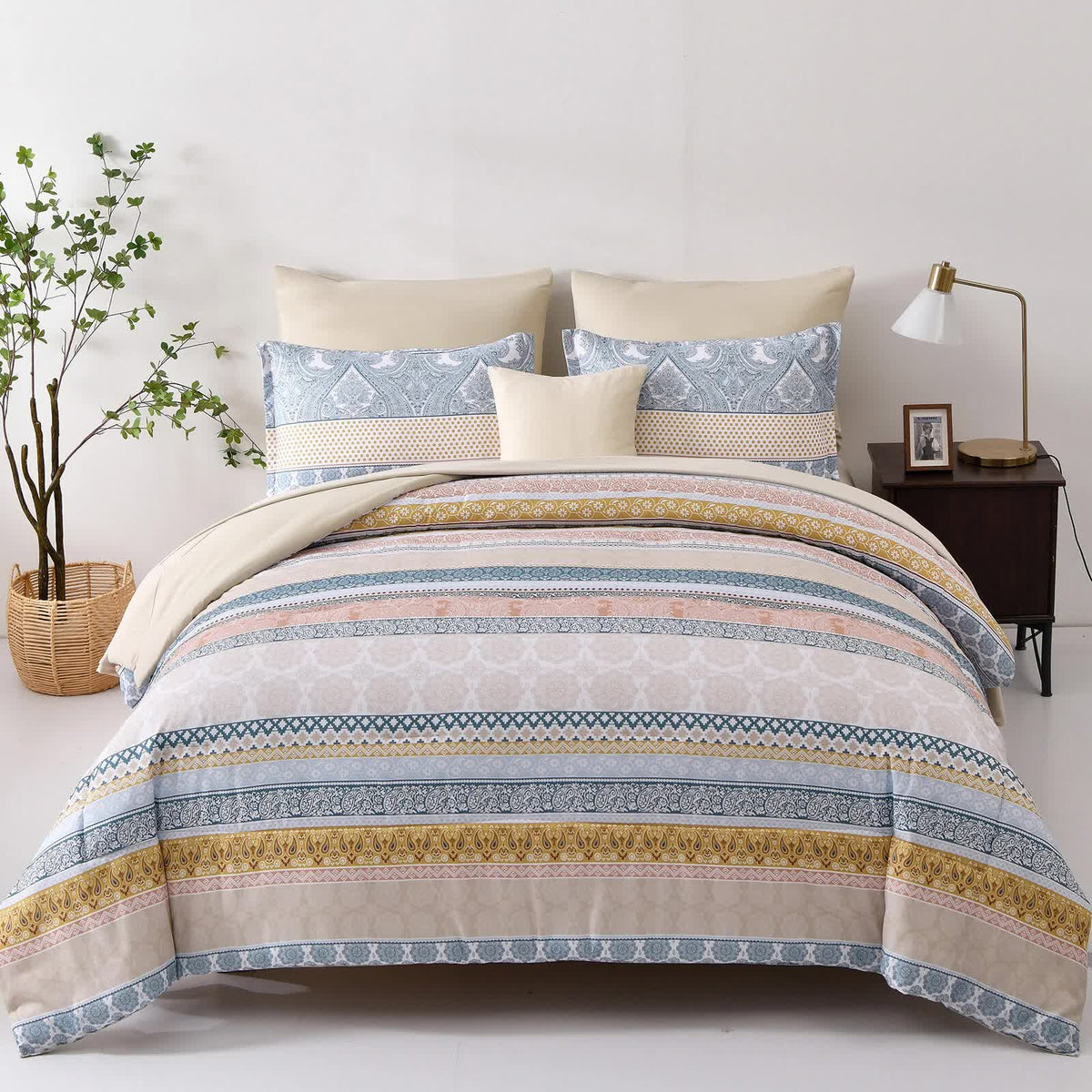 Luxe Loft Boho Quilted Comforter &amp; Shams – Trending 3‑Piece Set