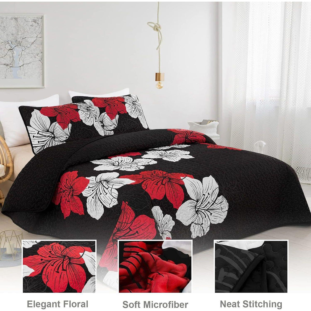 Glorious Quilted coverlet and pillowcovers set: Unmatched Beauty