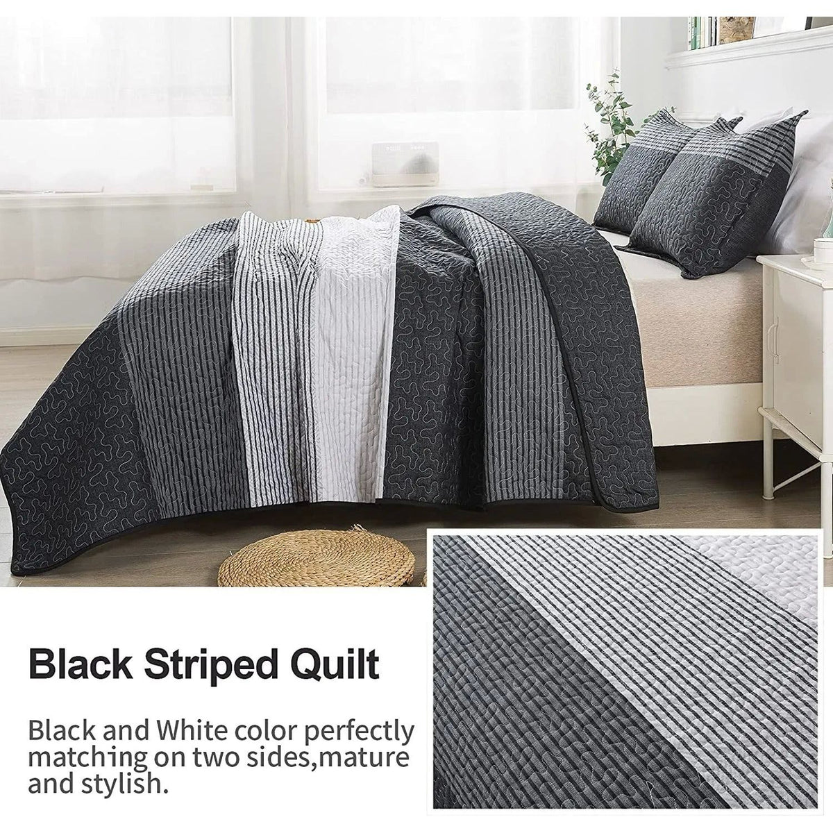 Detailed Quilted Bedspread and Pillowcases Set: A Signature of Quality and Style