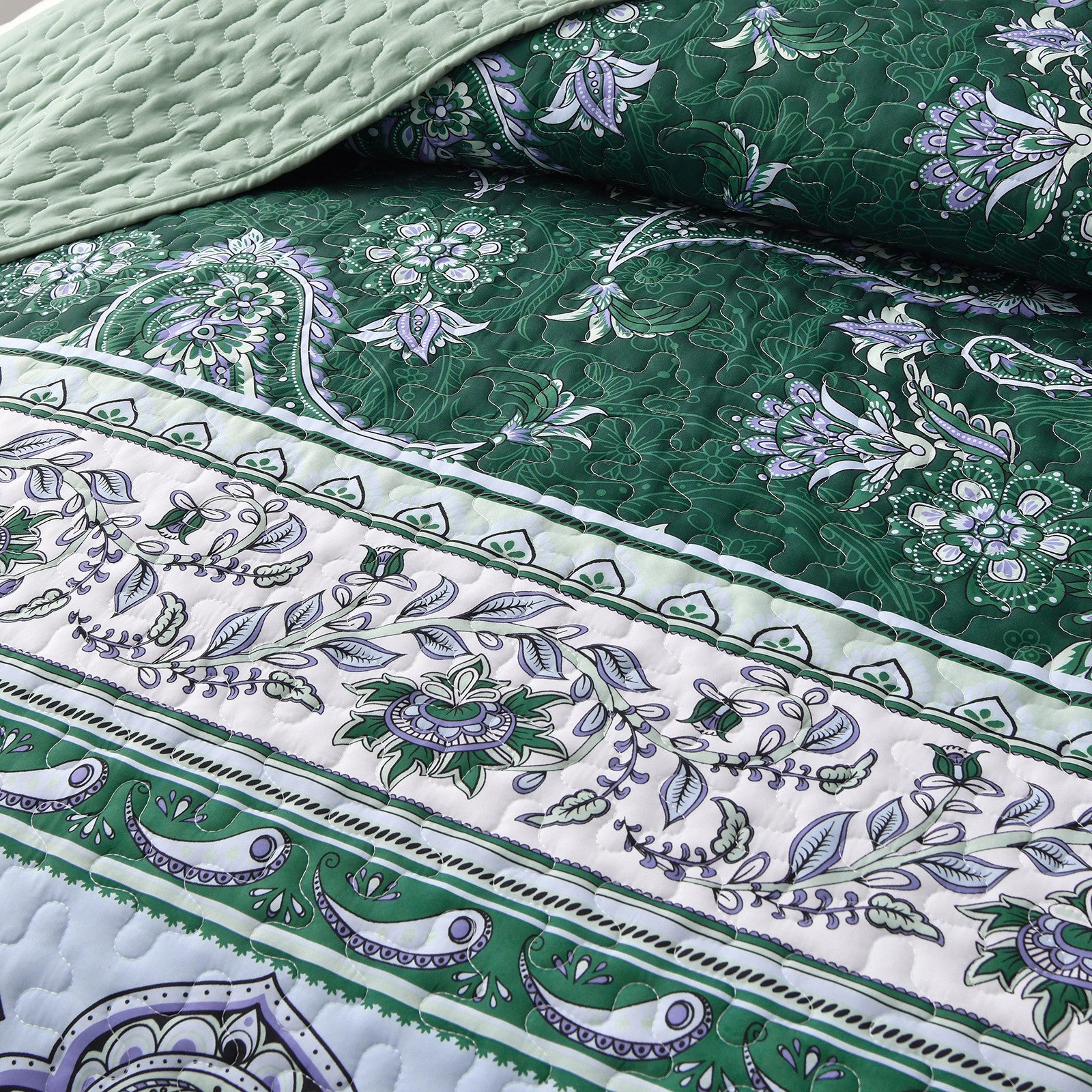 Breezy Tropical green Cozy 3 Pc Bedspread & Pillow Cover Set