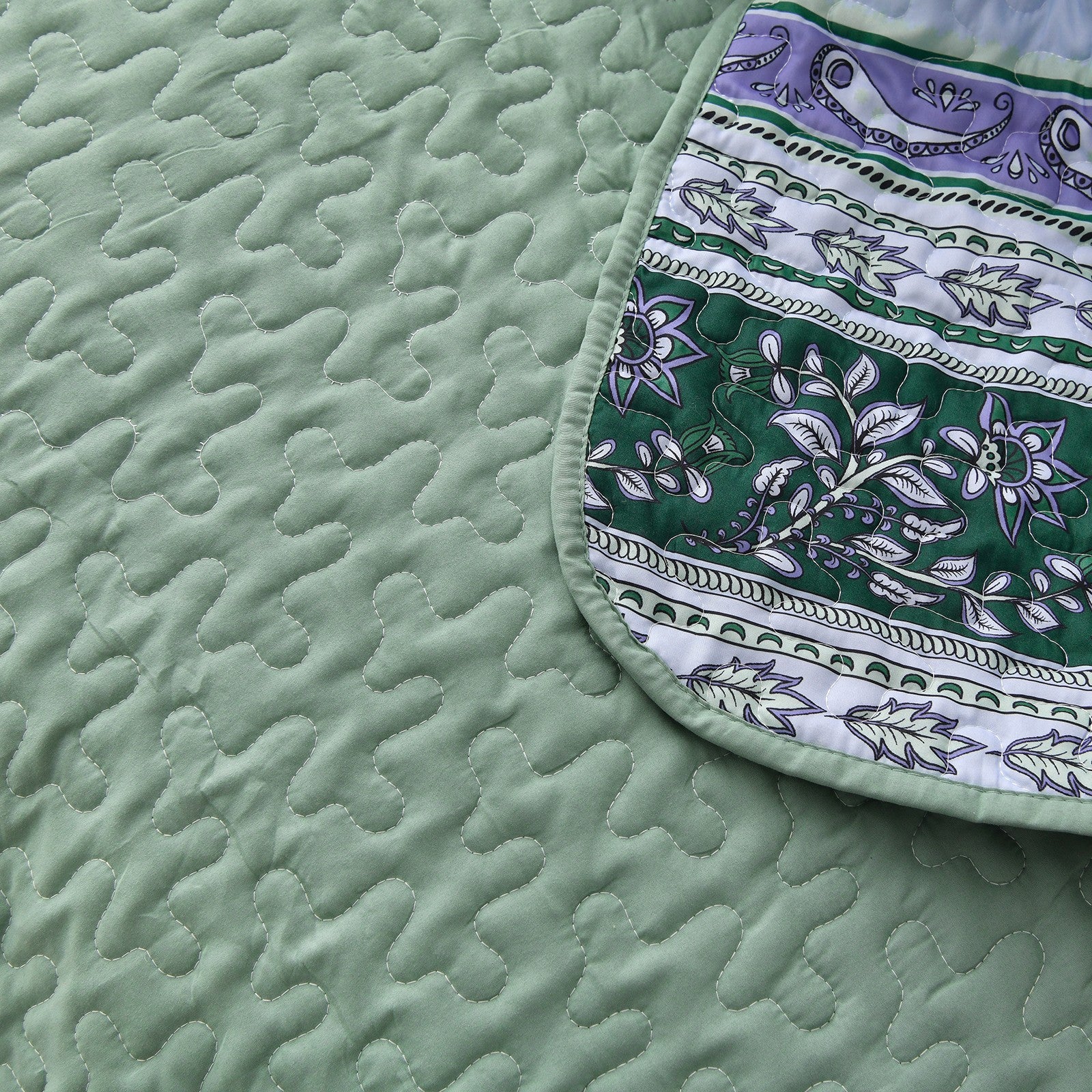 Breezy Tropical green Cozy 3 Pc Bedspread & Pillow Cover Set