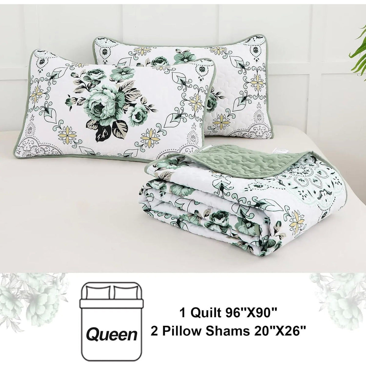 Exquisite Quilted Bedspread and Pillowcases Set: A Touch of Elegance for Your Space