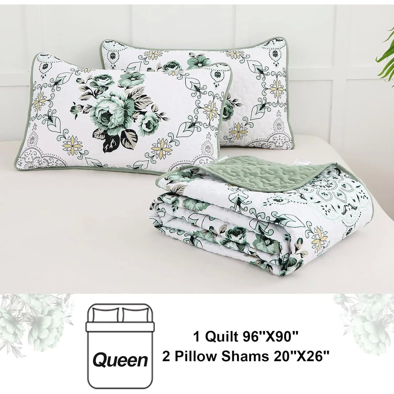 Exquisite Quilted Bedspread and Pillowcases Set: A Touch of Elegance for Your Space