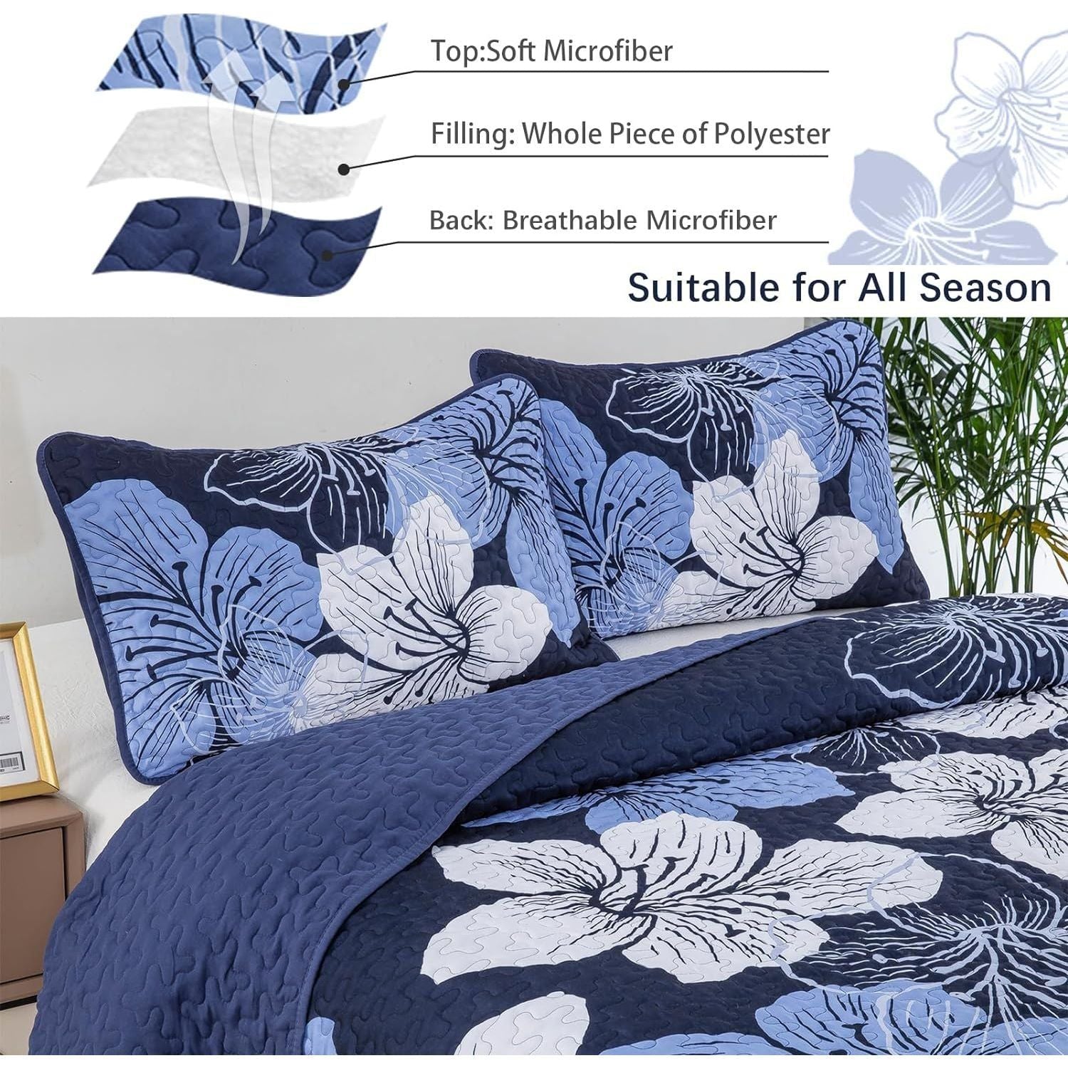 Lavish Quilted Coverlet and Pillowcases Set: Luxurious Comfort for Your Bed