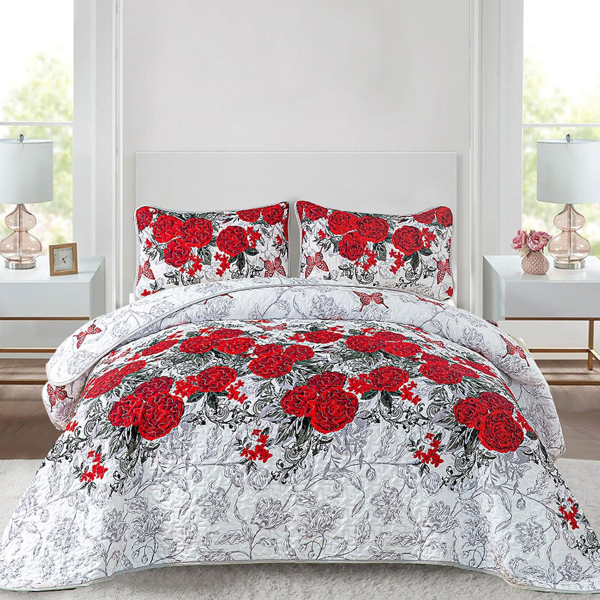 Youthful Quilted coverlet and pillowcovers set: Fresh and Modern