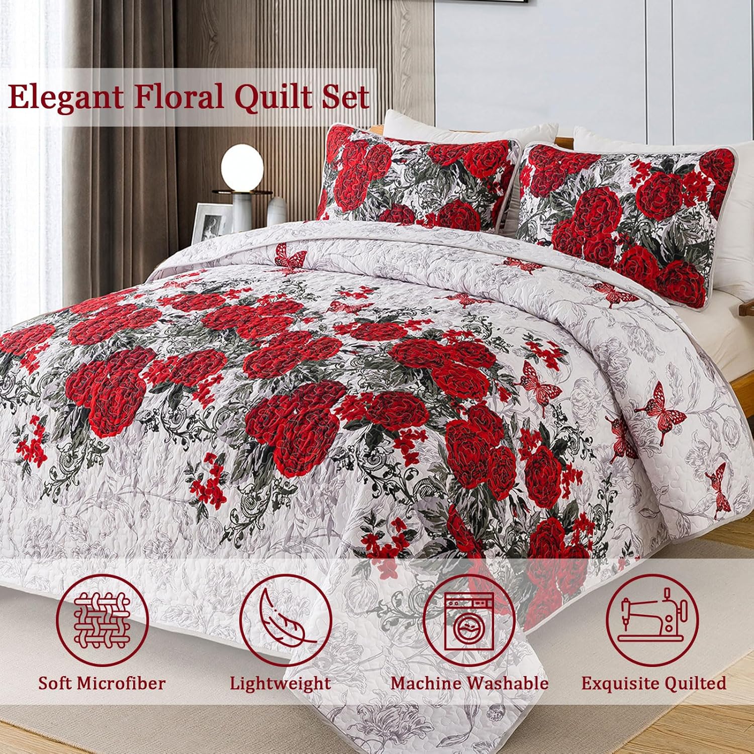 Youthful Quilted coverlet and pillowcovers set: Fresh and Modern