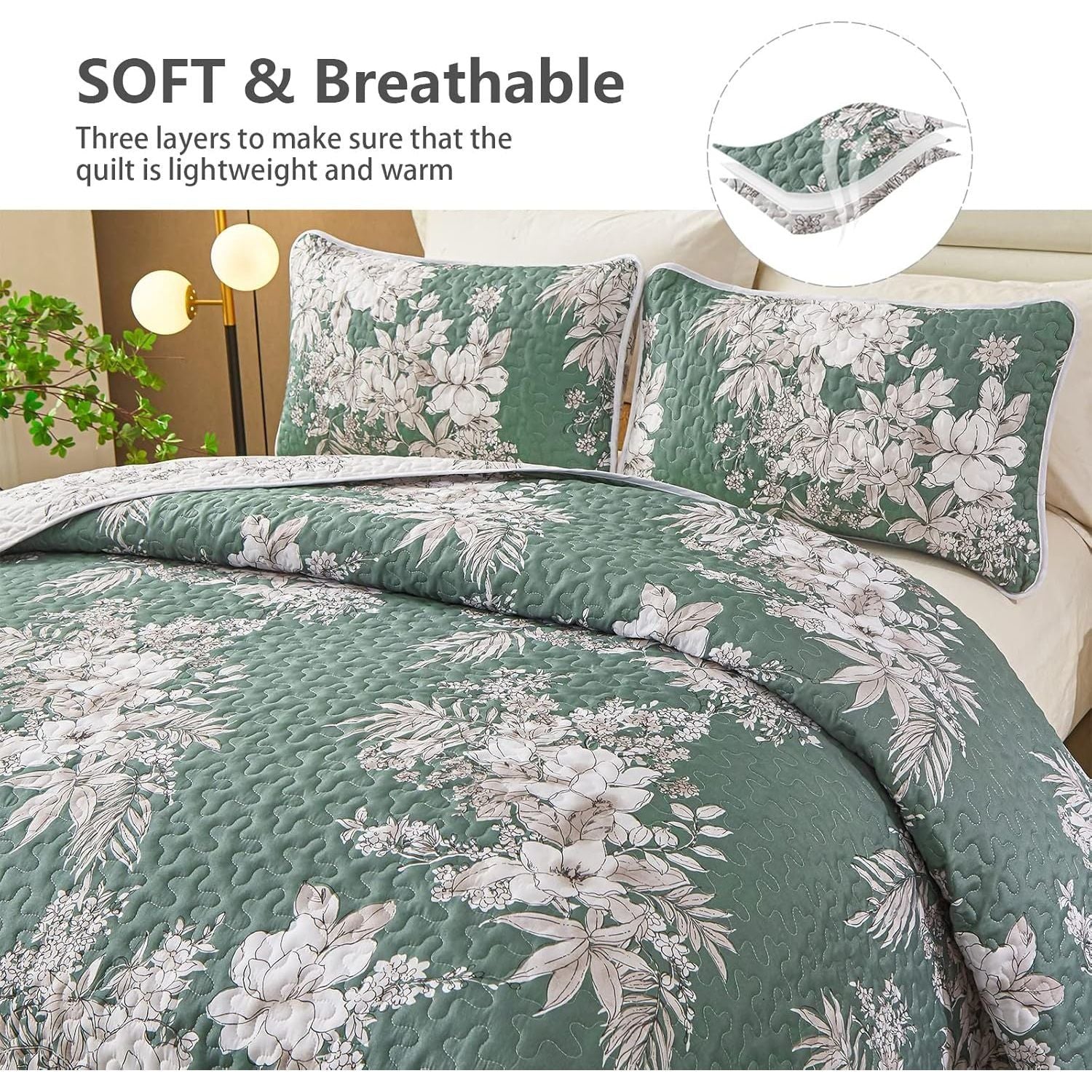 Sophisticated Quilted Coverlet and Pillowcases Set: Elevate Your Bedroom Decor