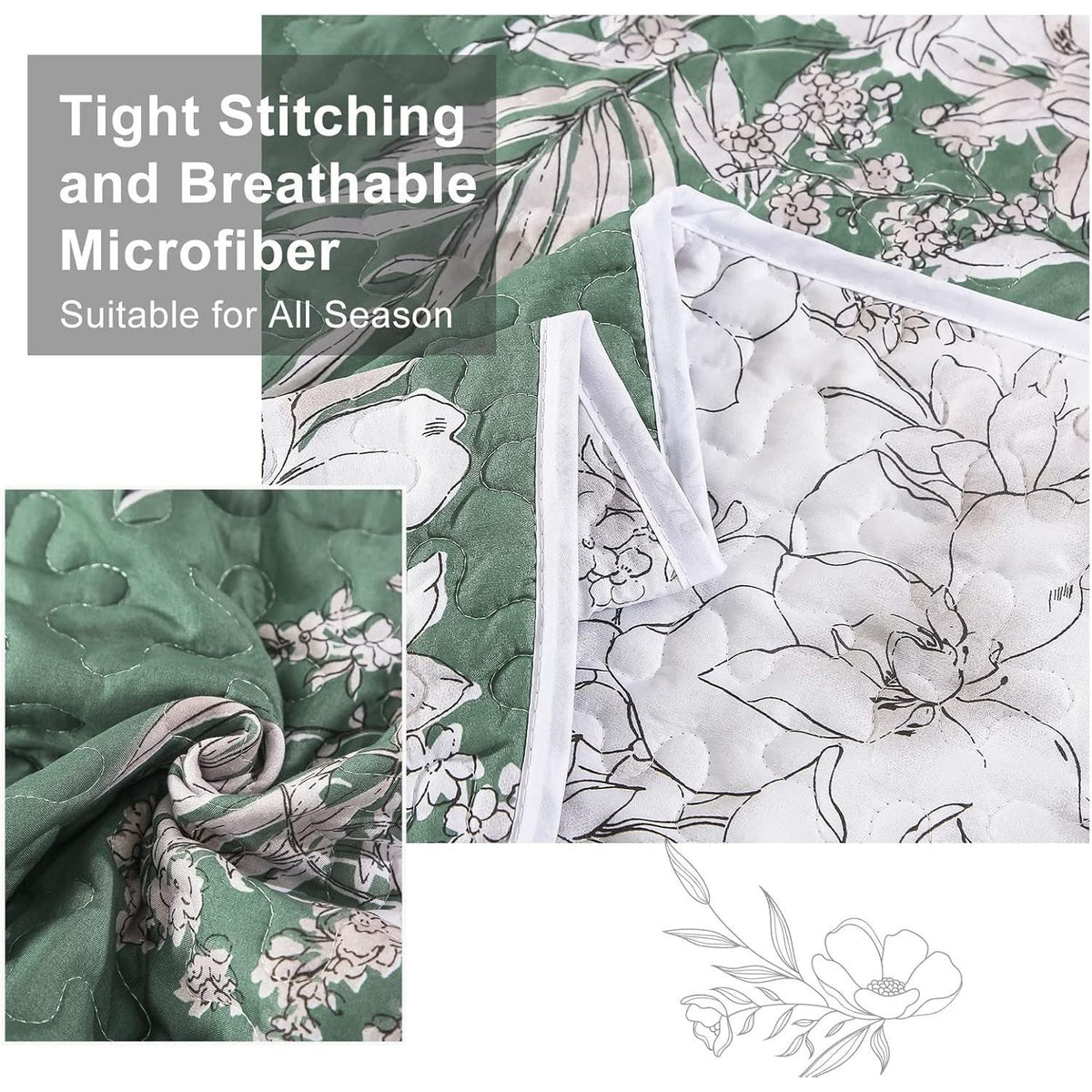 Sophisticated Quilted Coverlet and Pillowcases Set: Elevate Your Bedroom Decor