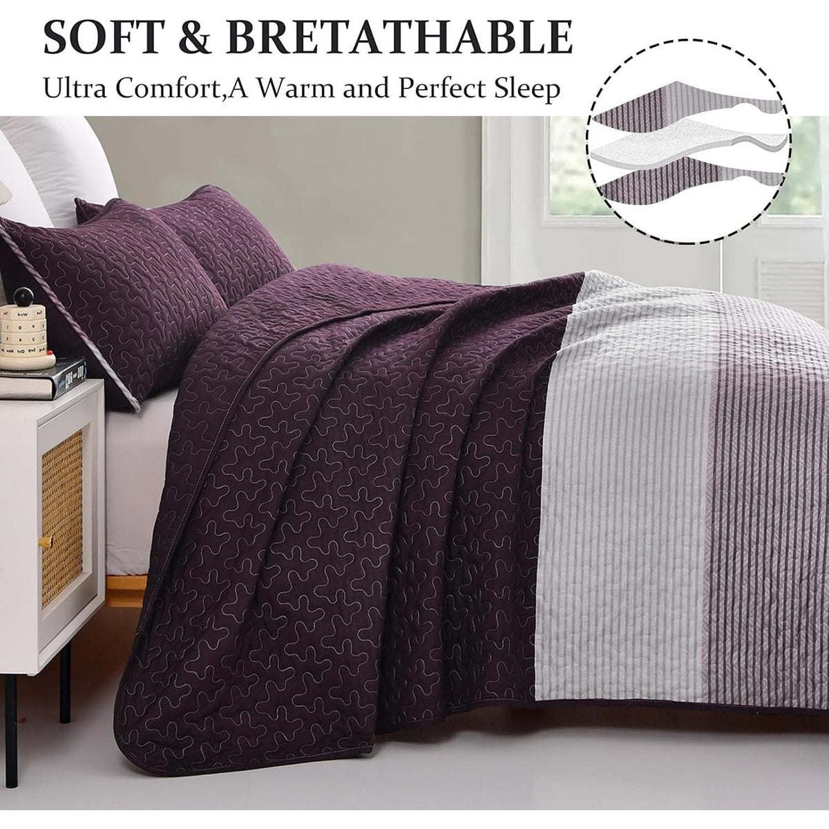 Radiant Quilted coverlet and pillowcovers set: Brighten Any Room