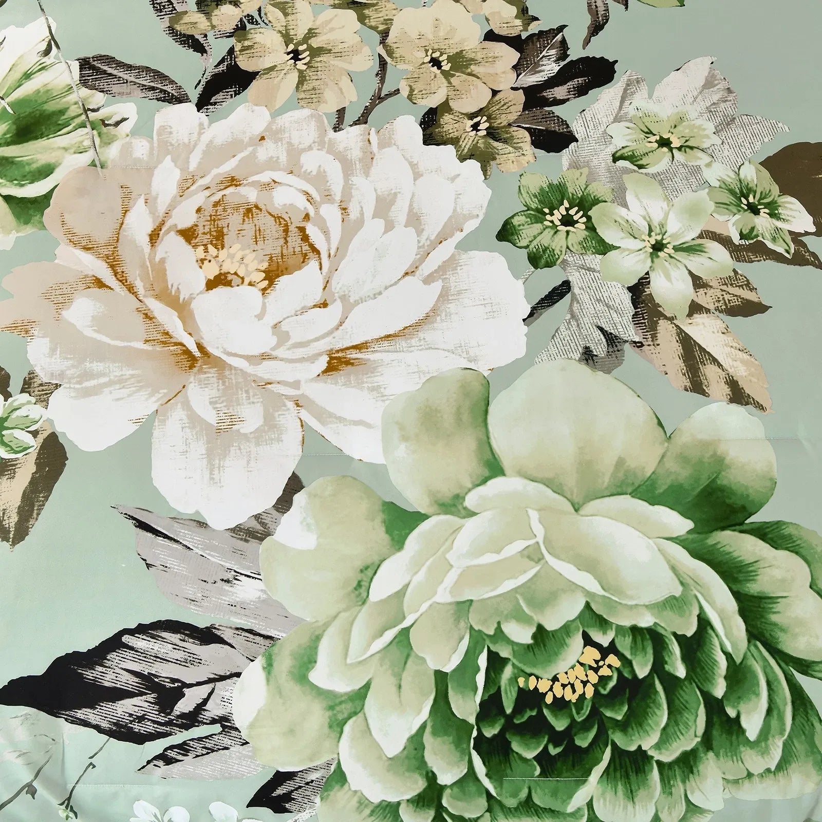 Sage Green Peony Botanica Comforter Quilted Doona Set
