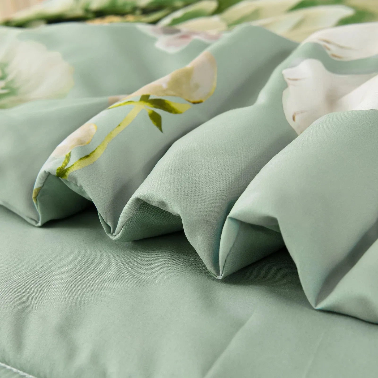 Sage Green Peony Botanica Comforter Quilted Doona Set