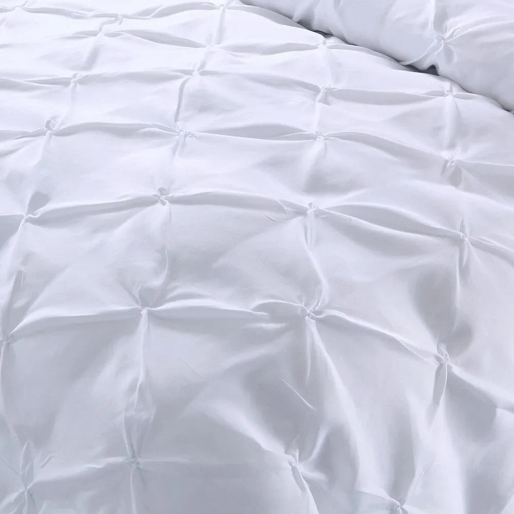 White Pintuck Cloud Comforter Quilted Doona Set