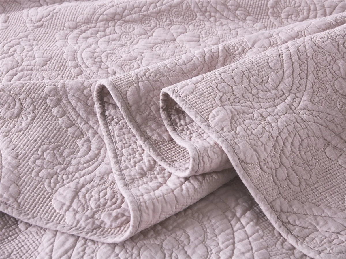 100% Cotton Embossed Lavender Bloom Haven Coverlet Bedspread Set