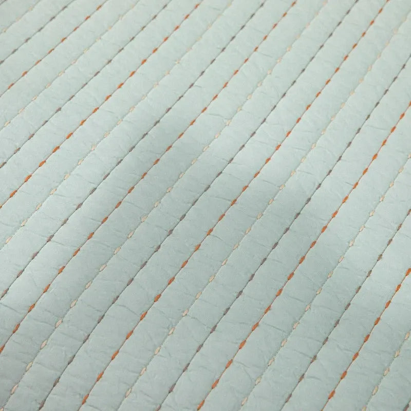 100% Cotton Embossed Mint Stripe Elysian Coverlet Bedspread Set