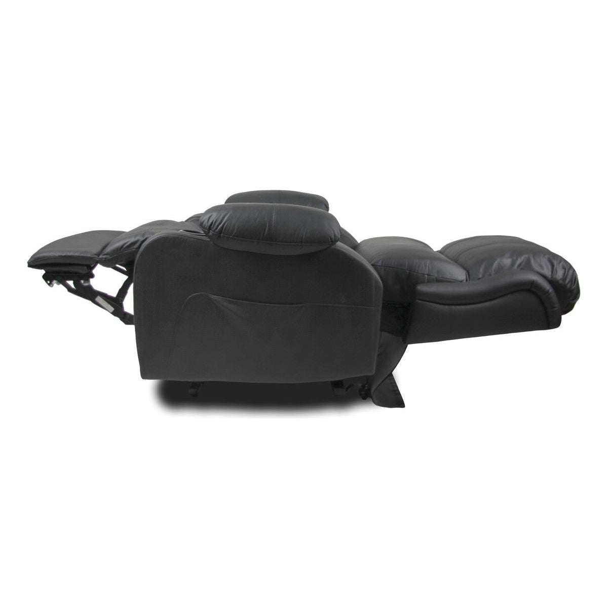 Recliner Lift Heat Massage Armchair Sofa Leather 2 Motor Chair Black