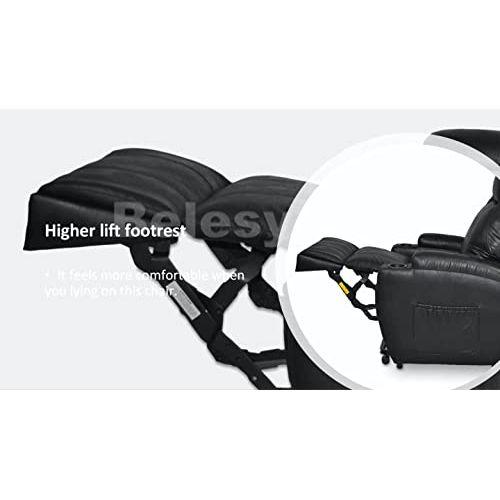 Recliner Lift Heat Massage Armchair Sofa Leather 2 Motor Chair Brown