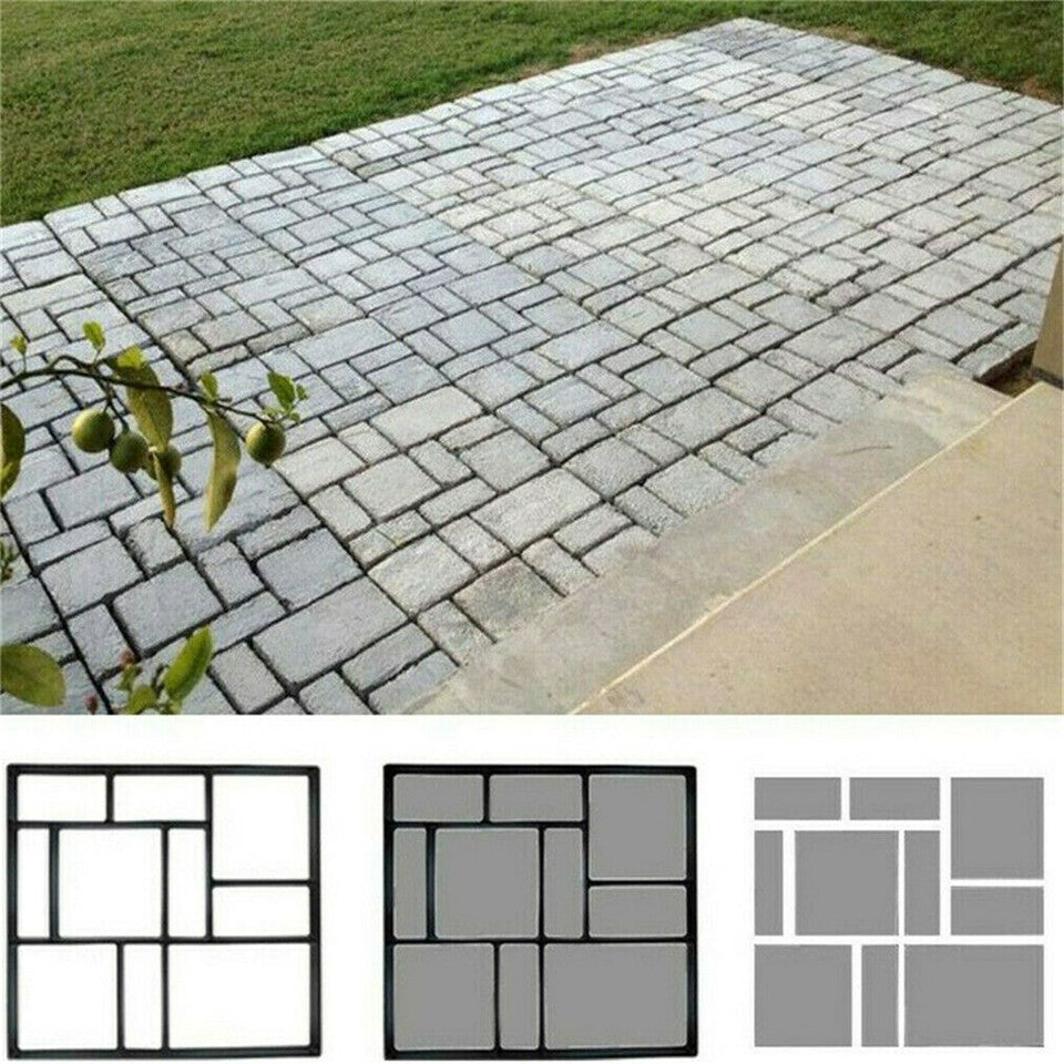 10Grids Garden Paving Brick Patio Concrete Slabs Maker Path Driveway Stone Mould
