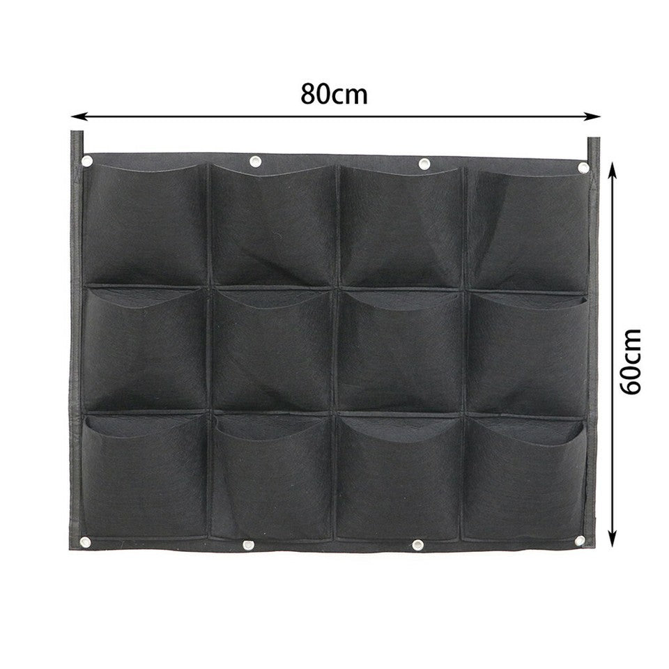 24Pocket Vertical Garden Planter Wall Hanging Herbs Plant Seed Bag Home Decor AU