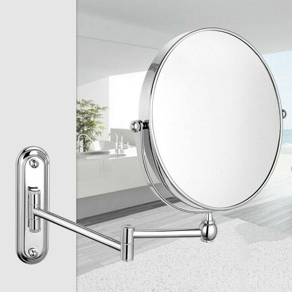 Fin Bath Mirror 1X/5X Magnification Wall Mounted Adjustable Makeup Mirror Arm Extend
