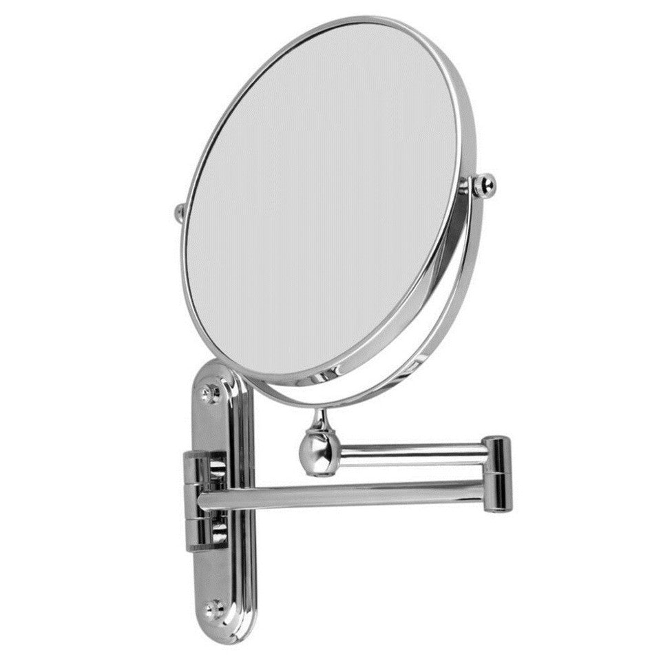 Fin Bath Mirror 1X/5X Magnification Wall Mounted Adjustable Makeup Mirror Arm Extend
