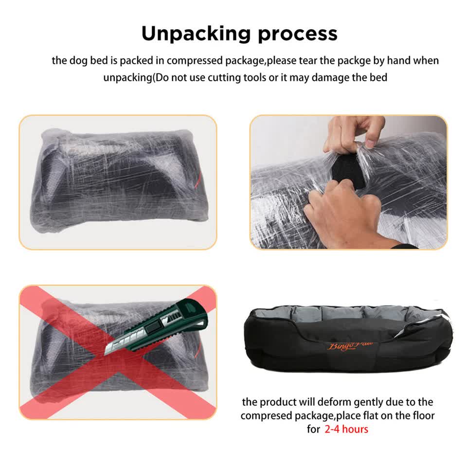 Thick Orthopedic Pet Bed Water-Resistant Cushion