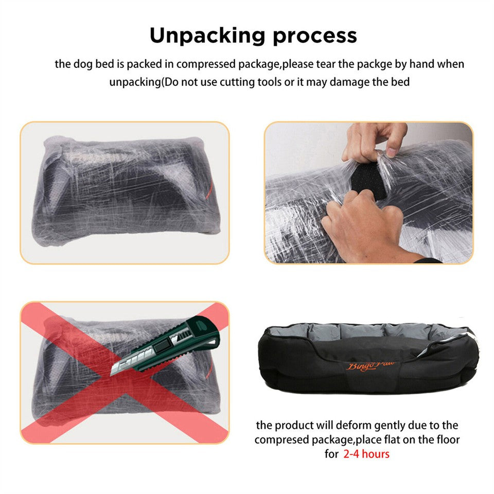 Thick Orthopedic Pet Bed Water-Resistant Cushion