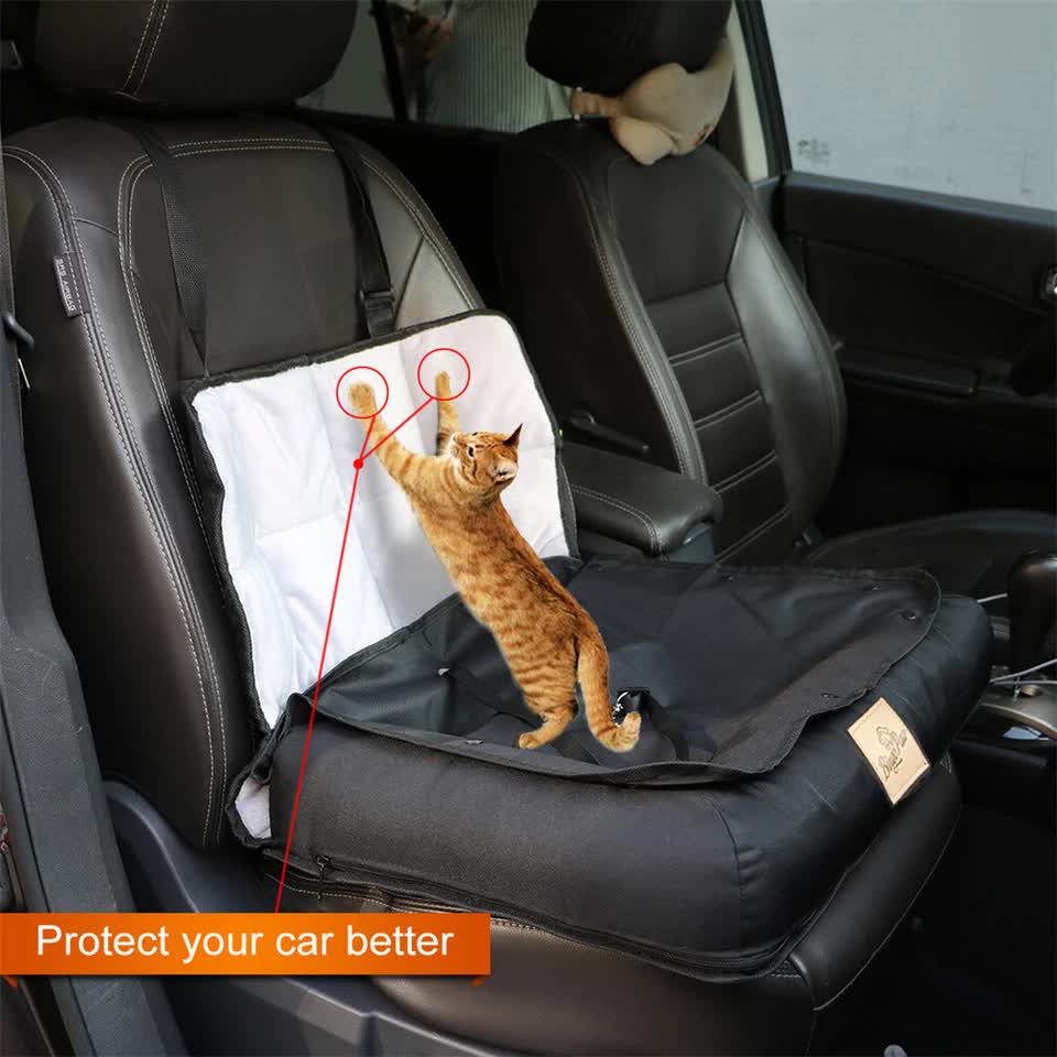 Waterproof Dog Car Seat Bed with Safety Belt