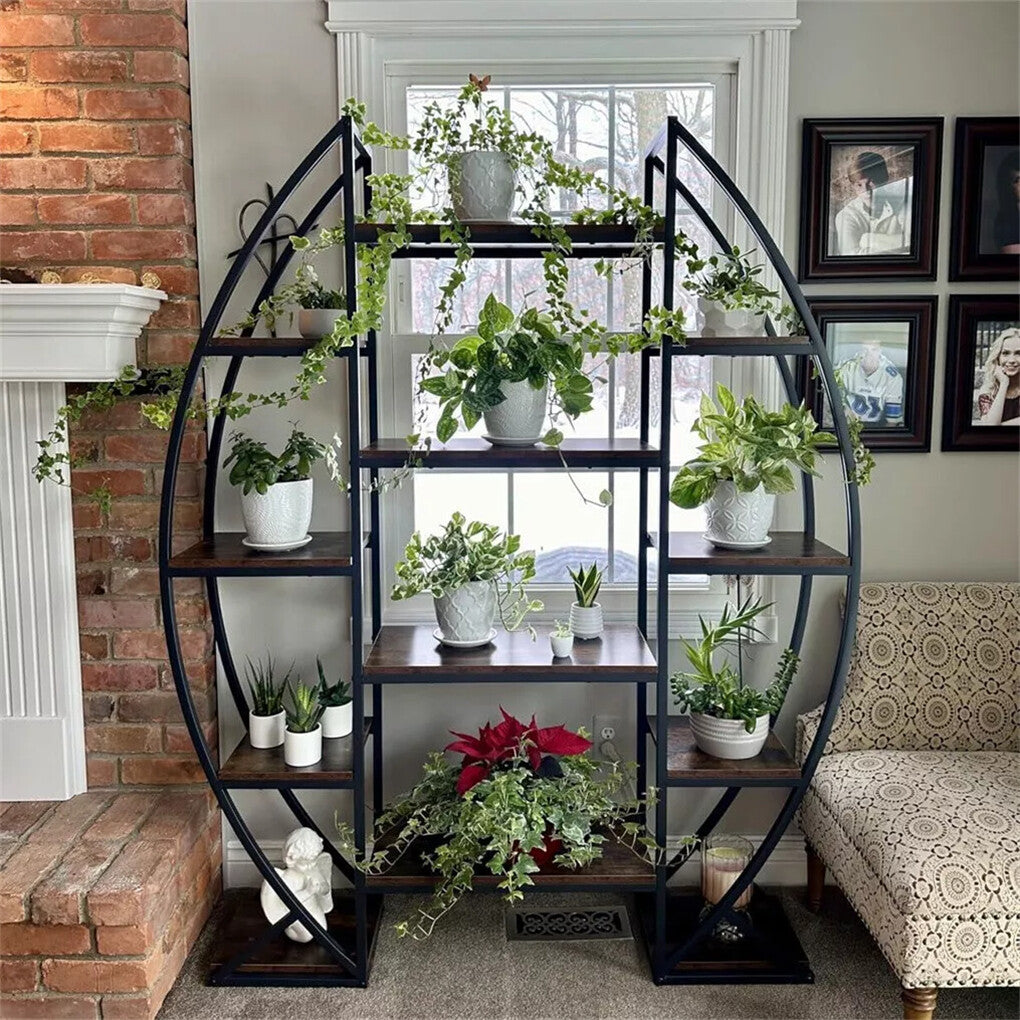 FIN 8Tier Jumbo Plant Stand Vase Shape Flower Bonsai Pot Display Rack Indoor Outdoor