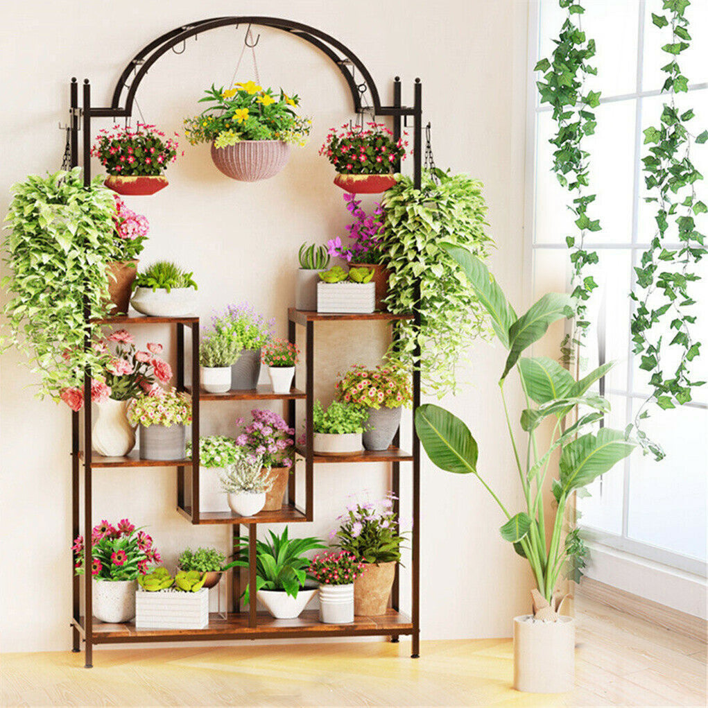 Multi-Layer Plant Stand Large Flower Bonsai Pots Display Rack For Garden Balcony