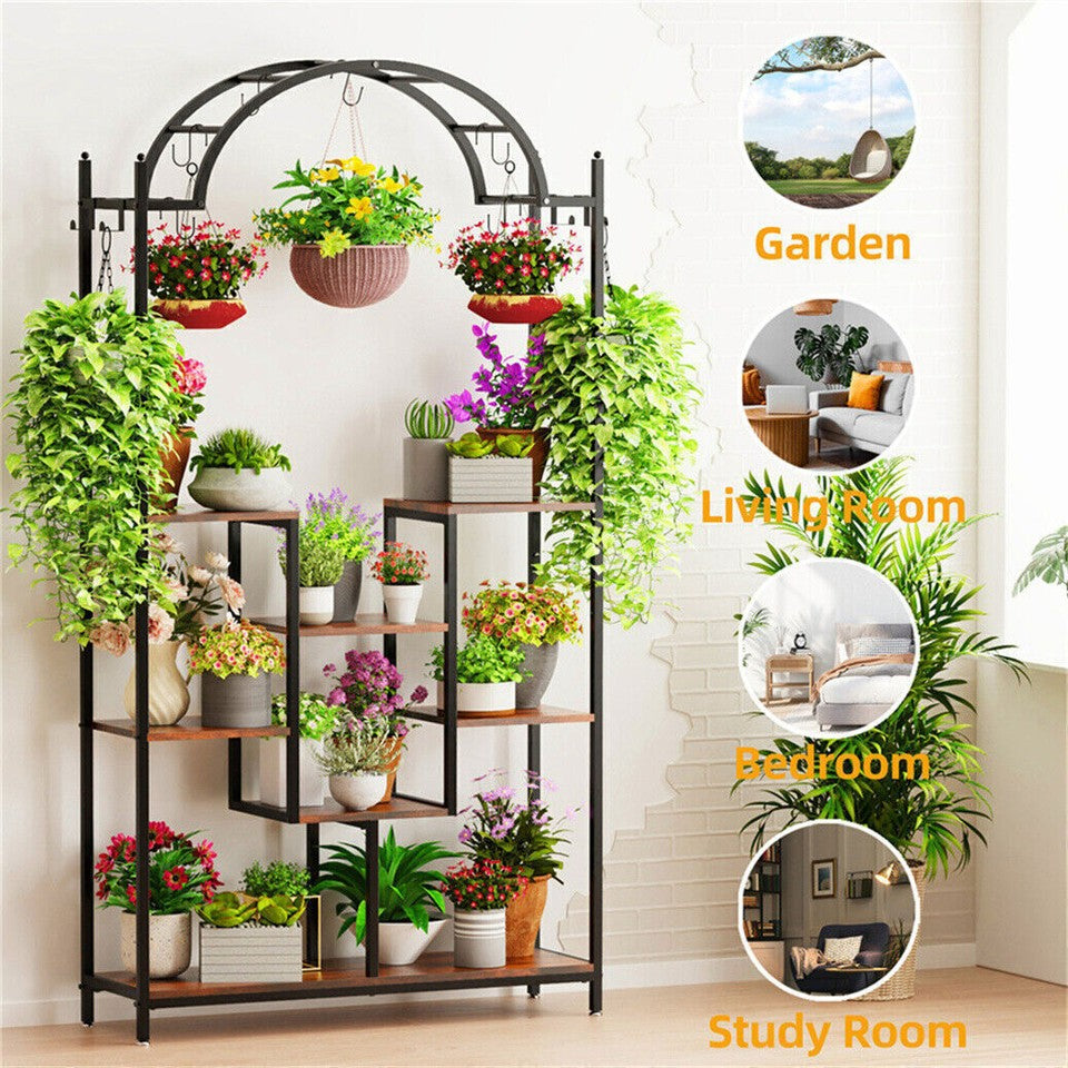 Multi-Layer Plant Stand Large Flower Bonsai Pots Display Rack For Garden Balcony
