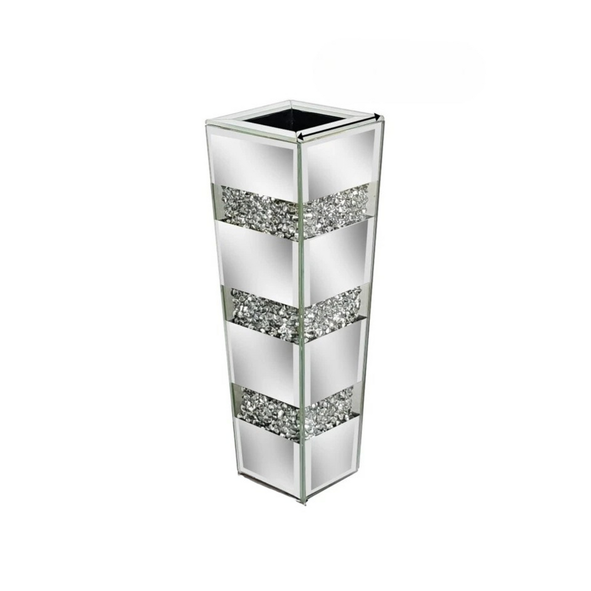 P&amp;P Silver Diamond Inlaid Table Vase, Modern Decorative Centerpiece for Home