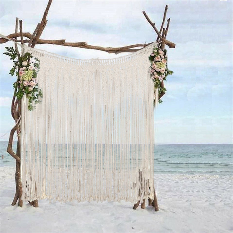 Boho Chic Macrame Tapestry Wedding Backdrop Arch Door Window Hanging Curtains