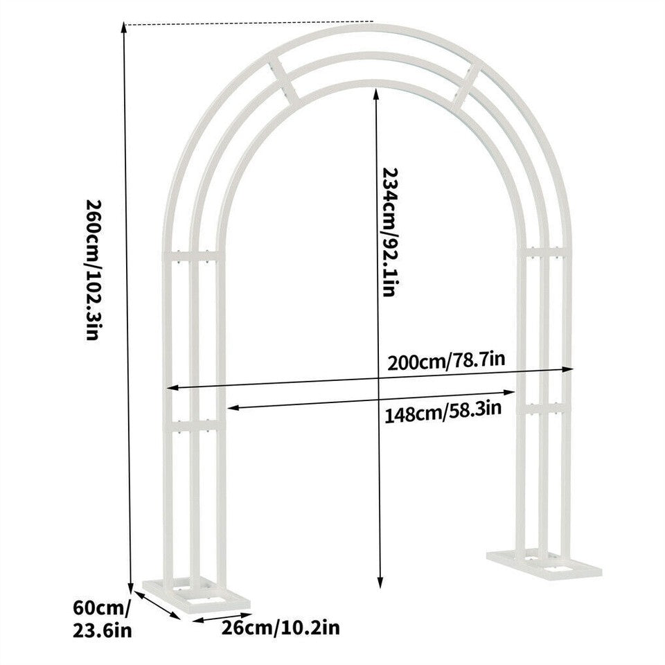 Heavy Strong Metal Wedding Arch Garden Arbor Floral Backdrop Stand Indoor Outdoor