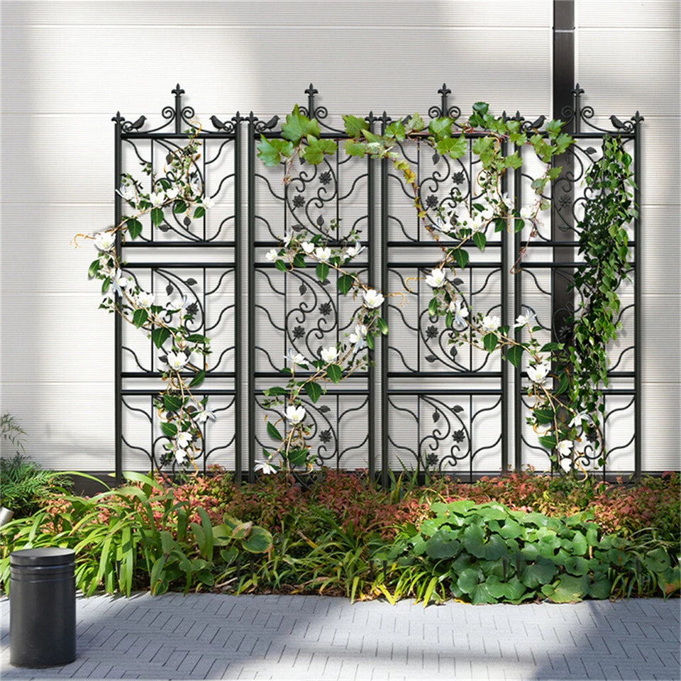 2pcs Metal Garden Trellis Fence for Climbing Plants and Rose Support