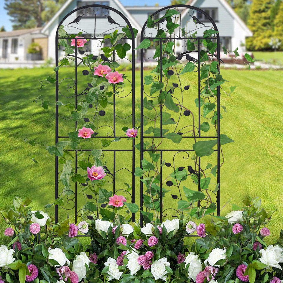 Garden Trellis Climbing Plant Support Patio Wire Lattice Grid Panel Stake Fence