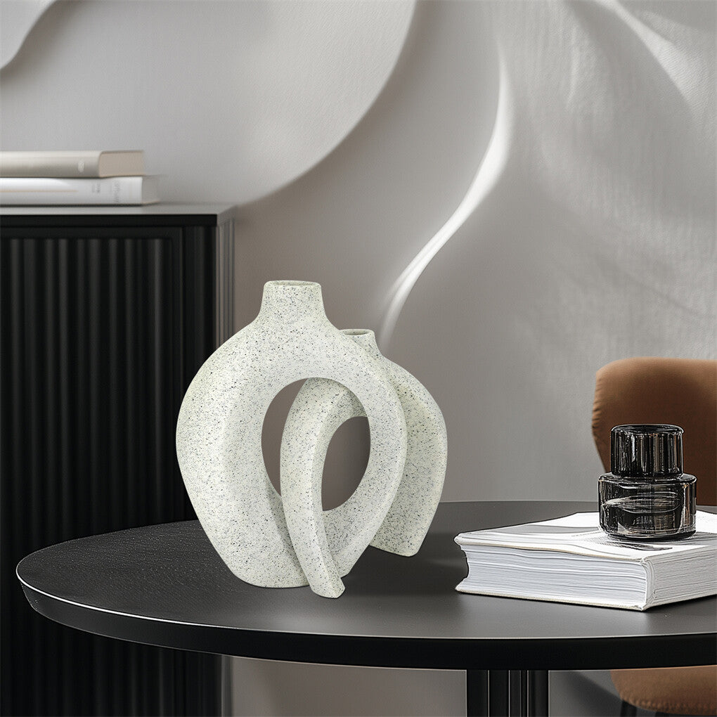 Set of 2 Nordic Boho Hollow Snuggle Vases Resin Flower Vases Living Room Decor