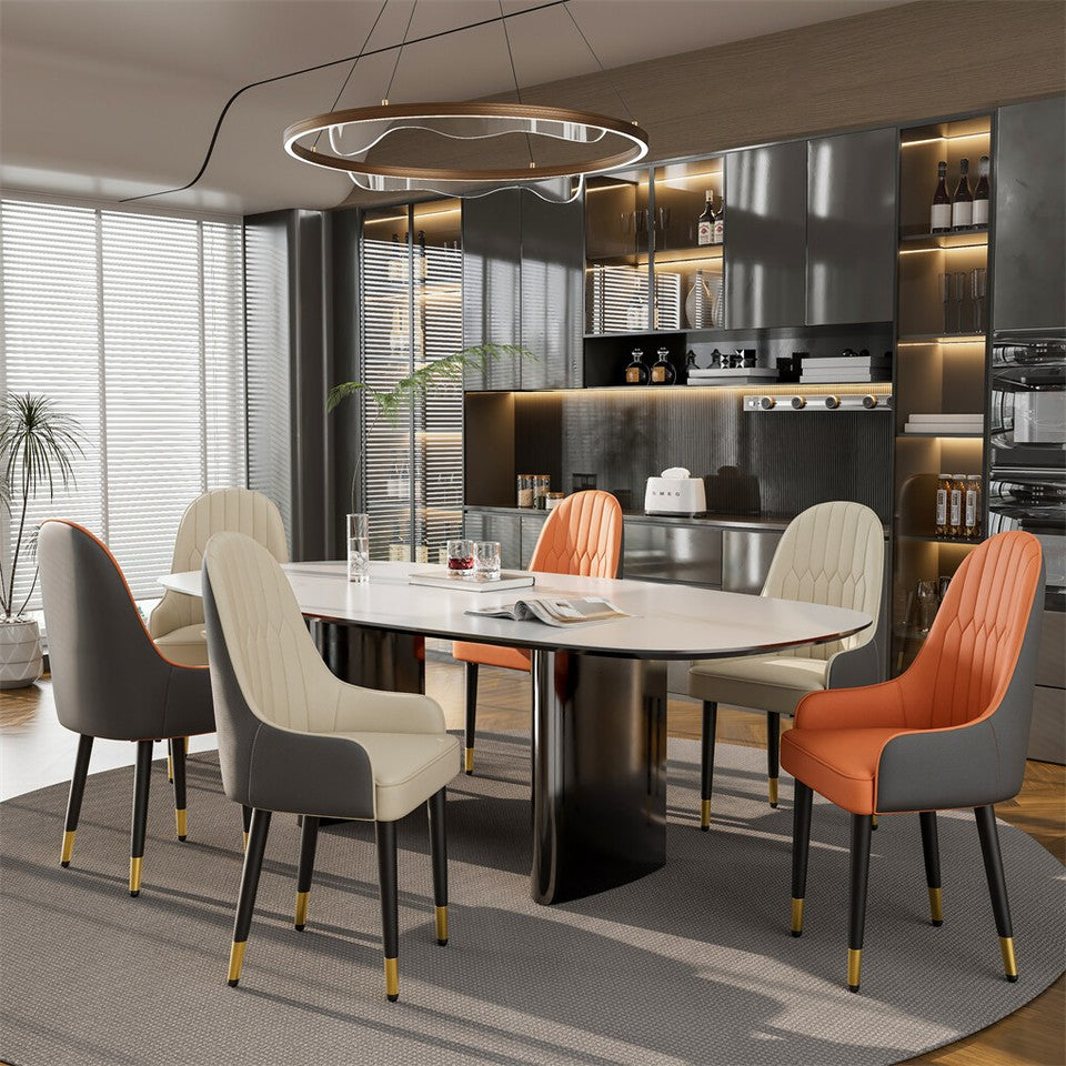 2X Dining Chair Anti-scratch Leather Padded Seat Kitchen Chair