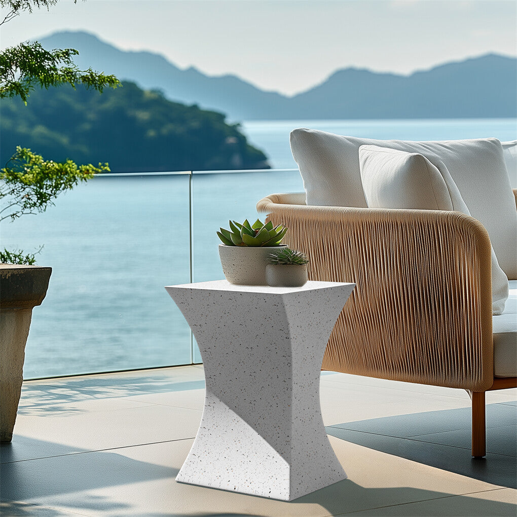 Hourglass Shape Geometric Lightweight Coffee Side Table Bedroom Nightstand Table