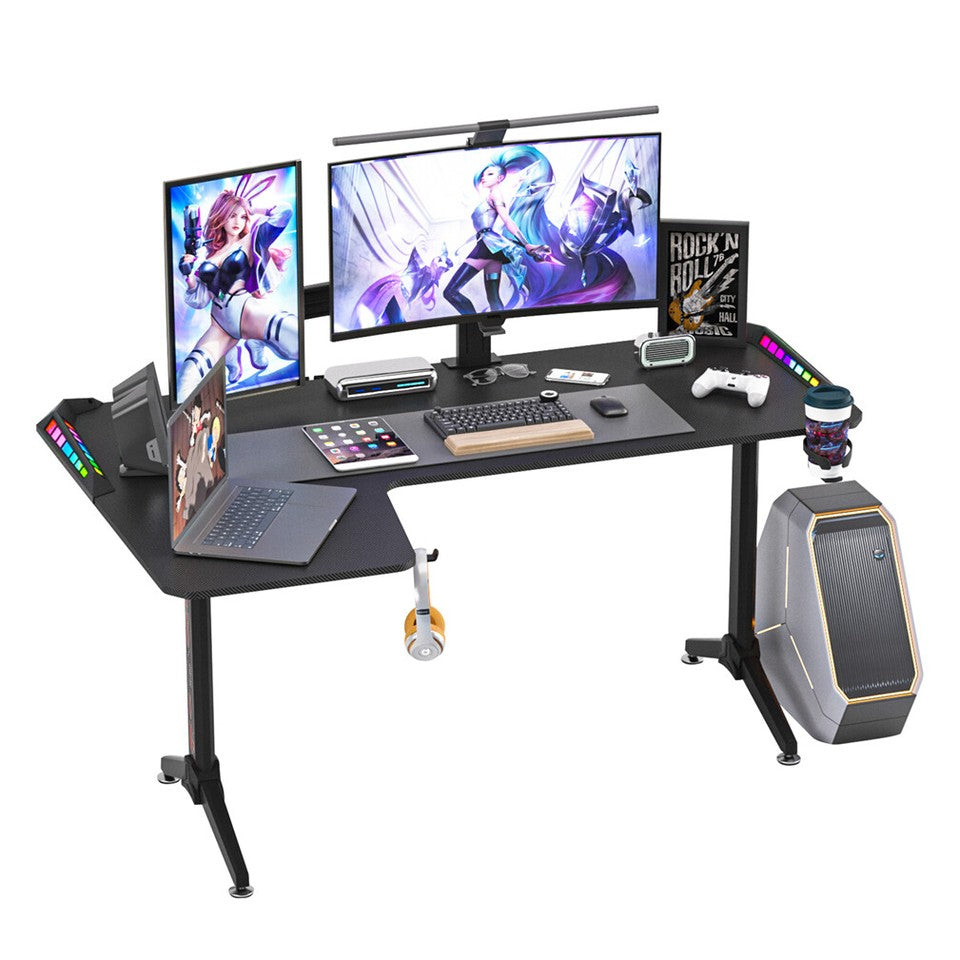 XXXL L-Shaped Gaming Desk w/ Storage Box