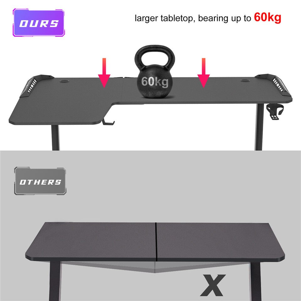 XXXL L-Shaped Gaming Desk w/ Storage Box
