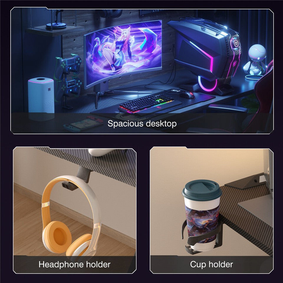 XXXL L-Shaped Gaming Desk w/ Storage Box