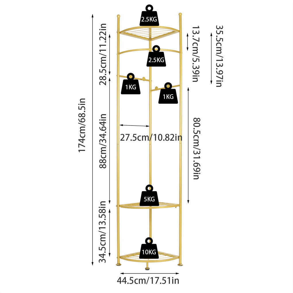 Fin Heavy Duty Clothes Stand Space-Saving Corner Coat Hat Shoes Rack Bedroom